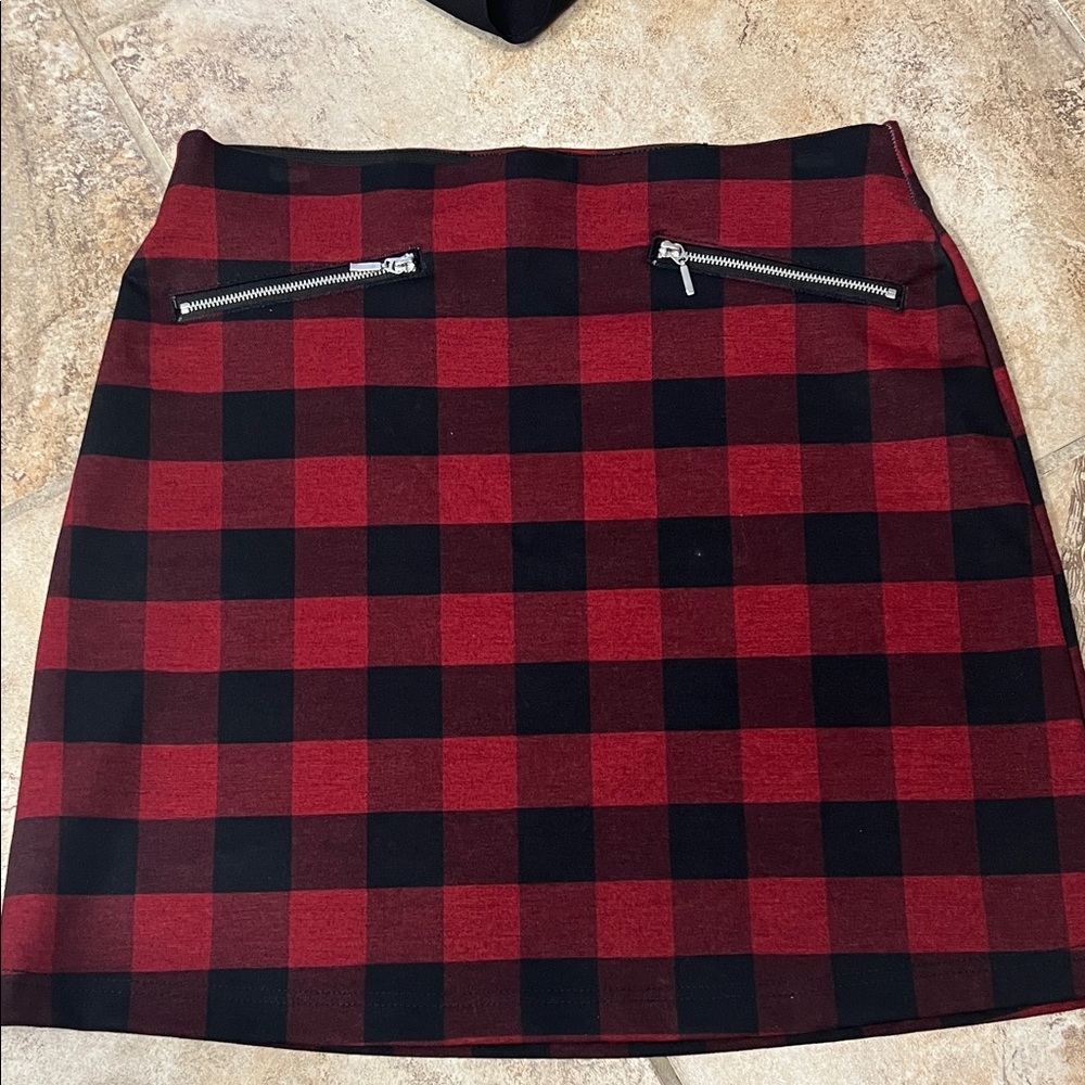 Maurice’s Plaid Red and Black Women's Skirt